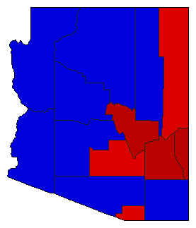 1924 Arizona County Map of General Election Results for Governor