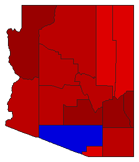 1932 Arizona County Map of General Election Results for Governor