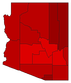 1934 Arizona County Map of General Election Results for Governor