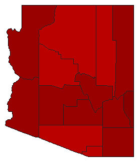 1936 Arizona County Map of General Election Results for Governor