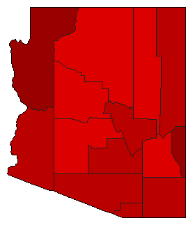 1946 Arizona County Map of General Election Results for Governor