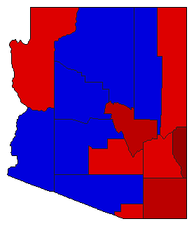 1950 Arizona County Map of General Election Results for Governor