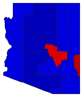 1952 Arizona County Map of General Election Results for Governor