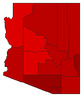 1982 Arizona County Map of General Election Results for Governor