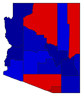 2018 Arizona County Map of General Election Results for Governor