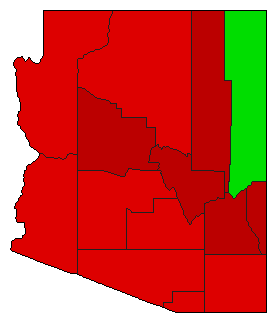 1972 Arizona County Map of General Election Results for Referendum
