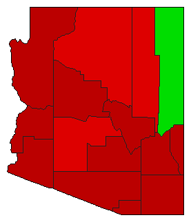 1996 Arizona County Map of General Election Results for Referendum