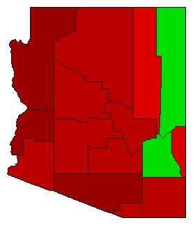 1992 Arizona County Map of General Election Results for Referendum