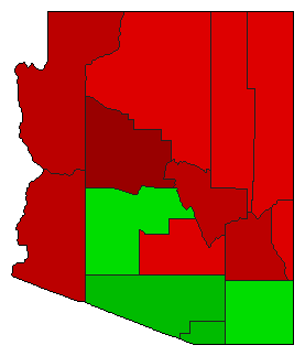 1972 Arizona County Map of General Election Results for Initiative