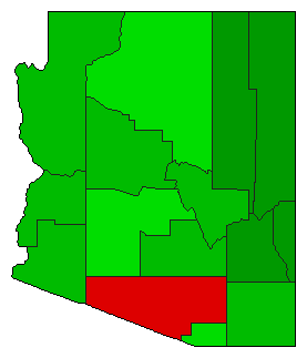 2008 Arizona County Map of General Election Results for Initiative
