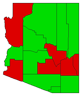 1996 Arizona County Map of General Election Results for Initiative