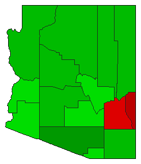 1998 Arizona County Map of General Election Results for Initiative
