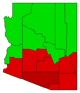 1998 Arizona County Map of General Election Results for Initiative