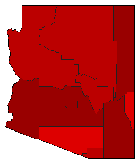 1914 Arizona County Map of General Election Results for Secretary of State