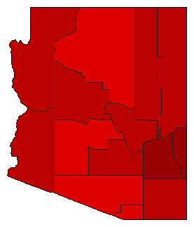 1916 Arizona County Map of General Election Results for Secretary of State
