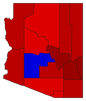 1918 Arizona County Map of General Election Results for Secretary of State