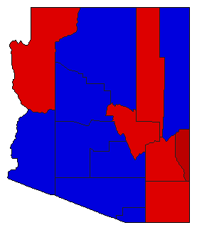 1920 Arizona County Map of General Election Results for Secretary of State