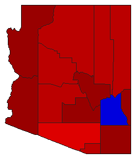1926 Arizona County Map of General Election Results for Secretary of State