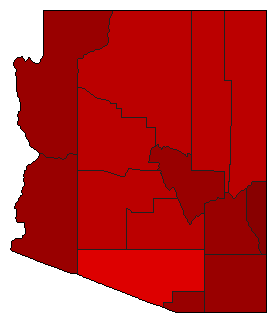 1948 Arizona County Map of General Election Results for Secretary of State