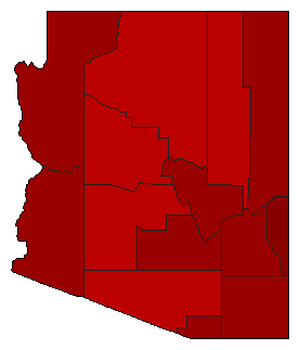 1950 Arizona County Map of General Election Results for Secretary of State
