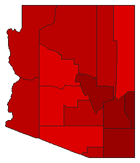 1952 Arizona County Map of General Election Results for Secretary of State