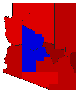 1970 Arizona County Map of General Election Results for Secretary of State