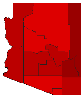1914 Arizona County Map of General Election Results for State Treasurer