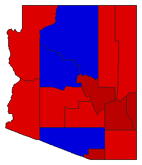 1920 Arizona County Map of General Election Results for State Treasurer