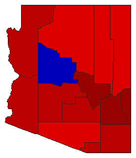 1924 Arizona County Map of General Election Results for State Treasurer