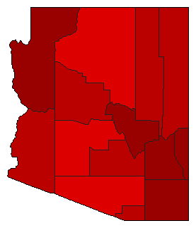 1930 Arizona County Map of General Election Results for State Treasurer