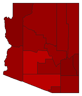 1934 Arizona County Map of General Election Results for State Treasurer