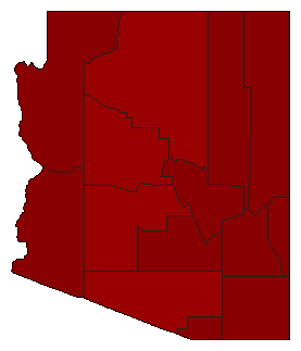 1940 Arizona County Map of General Election Results for State Treasurer