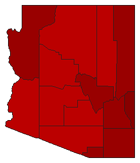1946 Arizona County Map of General Election Results for State Treasurer