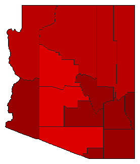 1950 Arizona County Map of General Election Results for State Treasurer