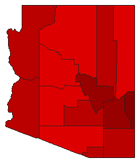 1952 Arizona County Map of General Election Results for State Treasurer