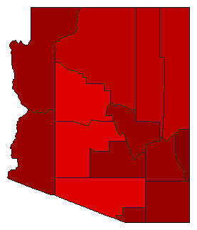 1960 Arizona County Map of General Election Results for State Treasurer