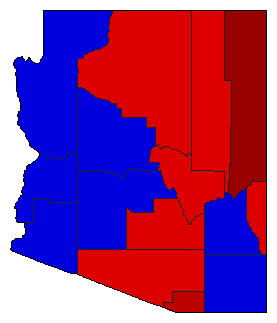 2002 Arizona County Map of General Election Results for State Treasurer