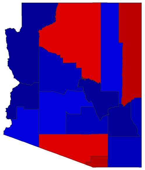 2022 State Treasurer General Election - Arizona Election County Map