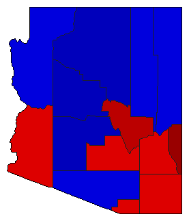 1966 Arizona County Map of General Election Results for Attorney General