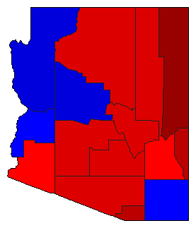 2002 Arizona County Map of General Election Results for Attorney General