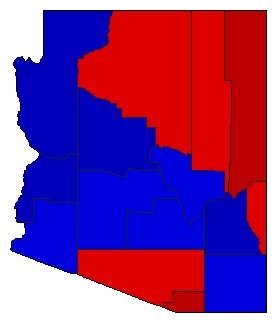 2010 Arizona County Map of General Election Results for Attorney General