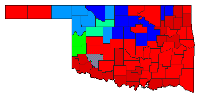 1914 Oklahoma County Map of General Election Results for State Auditor