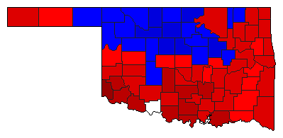 1910 Oklahoma County Map of General Election Results for Insurance Commissioner