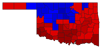 1918 Oklahoma County Map of General Election Results for Insurance Commissioner