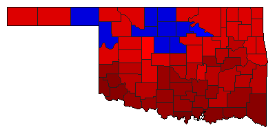 1922 Oklahoma County Map of General Election Results for Insurance Commissioner