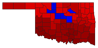 1934 Oklahoma County Map of General Election Results for Insurance Commissioner