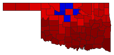 1938 Oklahoma County Map of General Election Results for Insurance Commissioner