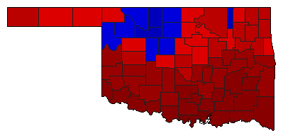 1954 Oklahoma County Map of General Election Results for Insurance Commissioner
