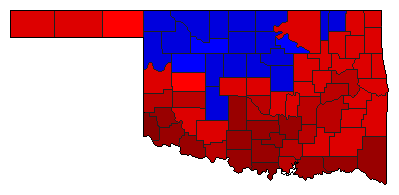1918 Oklahoma County Map of General Election Results for Senator
