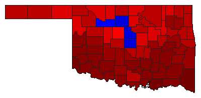 1932 Oklahoma County Map of General Election Results for Senator